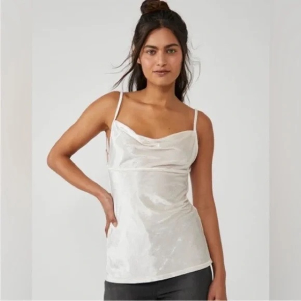 NWT Free People All Night Velvet Tunic in Champagne size Extra Small